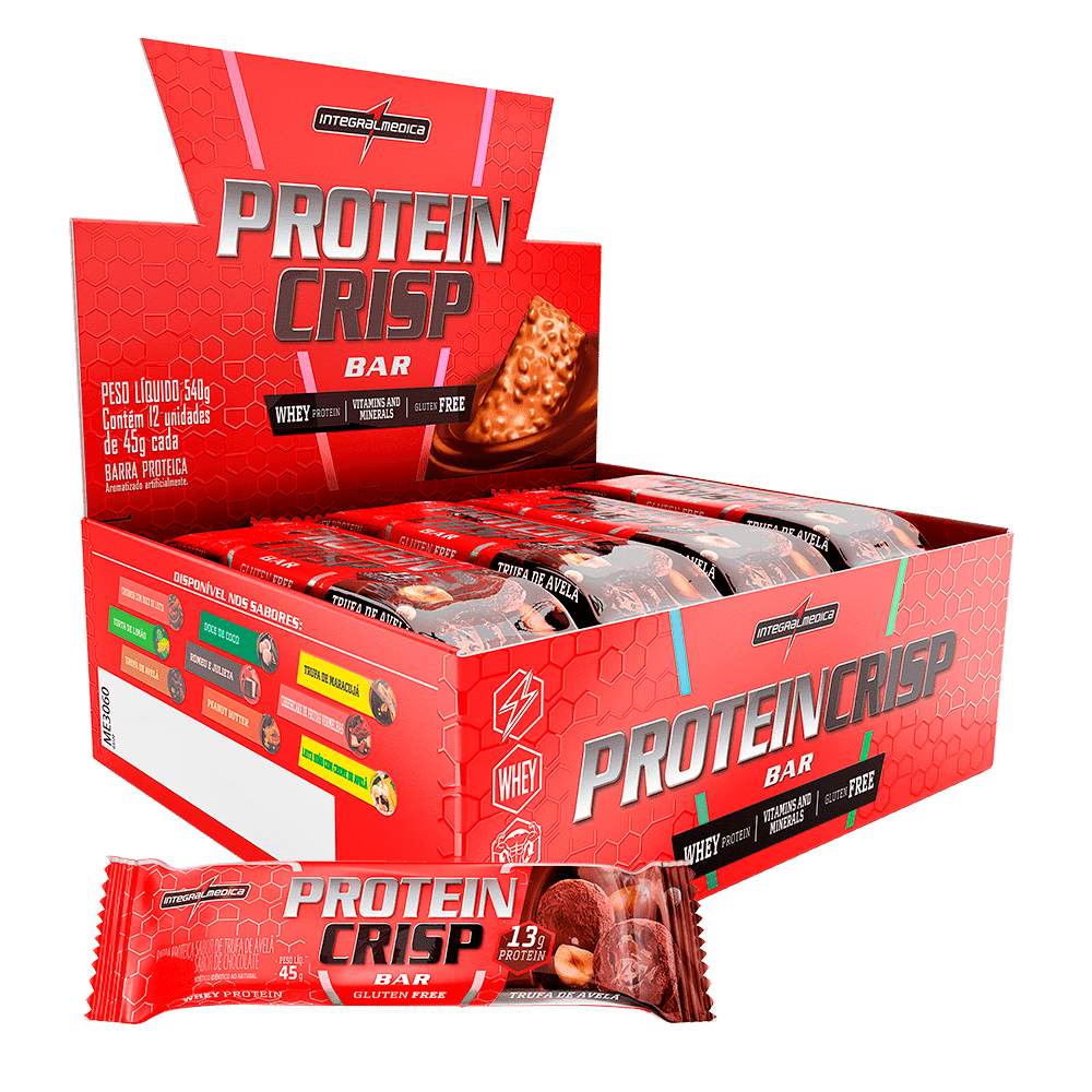 Protein Crisp Bar - Caixa com 12 unidades - IntegralMedica