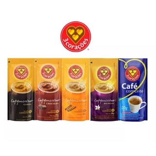 KIT 10un e 50un Cappuccino Sachês 3 Três Corações