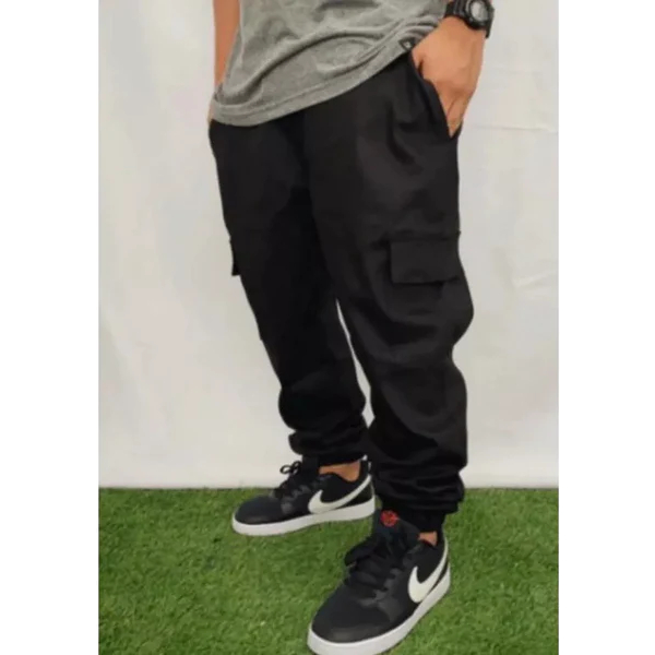 Calça Cargo Larga Várias Cores Masculina Skate Sarja Cordão de Ajuste
