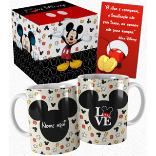 Caneca Personagem Mickey Quadrinhos com Nome Embalagem Presenteável Bc