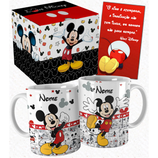 Caneca Mickey Quadrinhos Personalizada com Nome e com Embalagem Presenteável Fgj