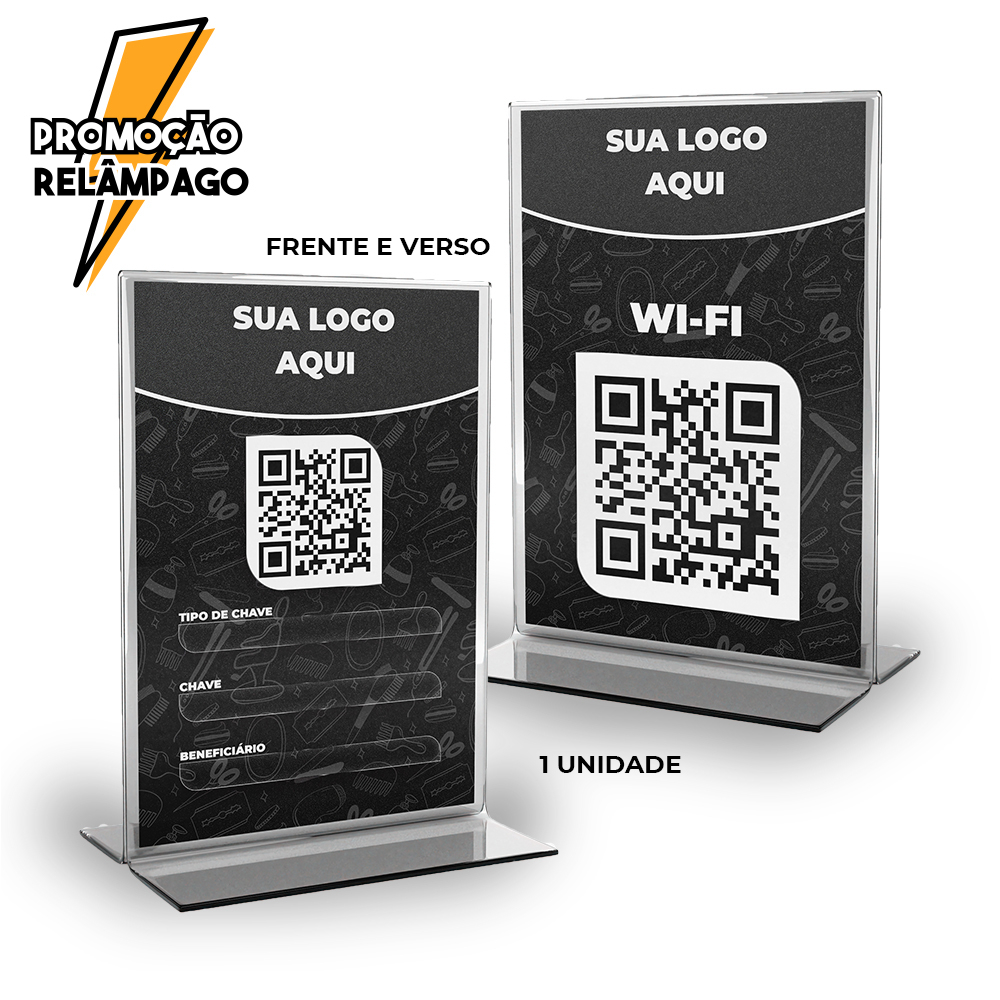 Placa QR Code de acrílico FRENTE E VERSO | Shopee Brasil