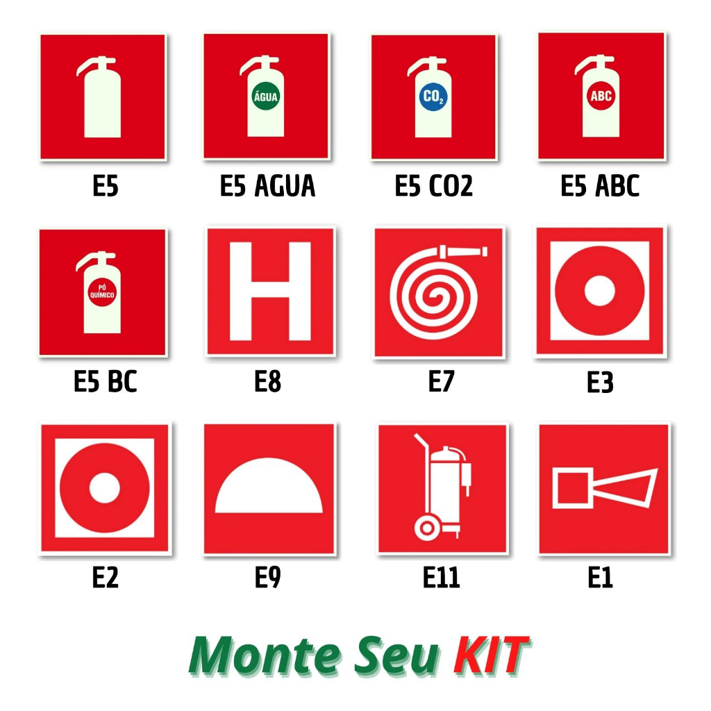 Placas Sinalização de Extintor e Equipamentos de Incêndio ...