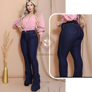 Calça Jeans Feminina Modeladora Flare Barra Elegante com Venda