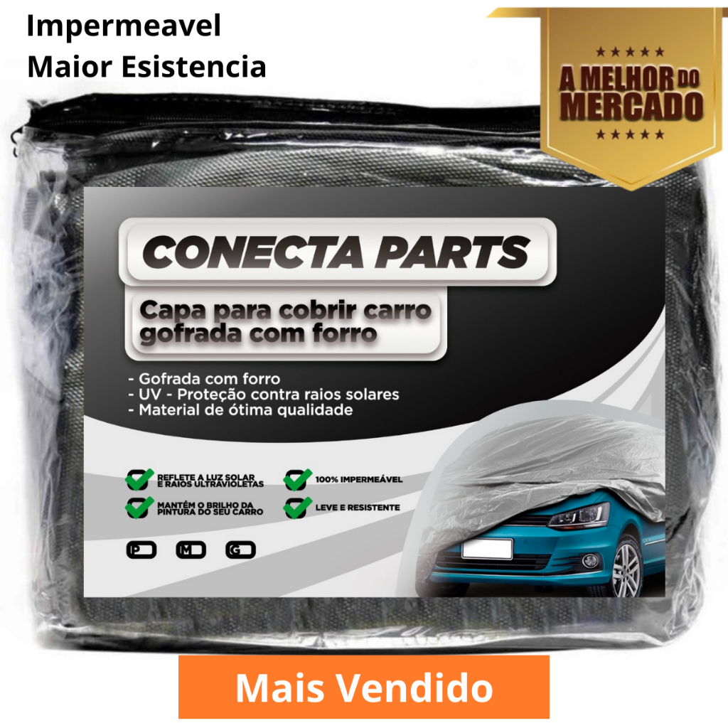 Capa Carro Hb20 Prisma Gol Sandero Palio impermeável protege sol chuva poeira P M G