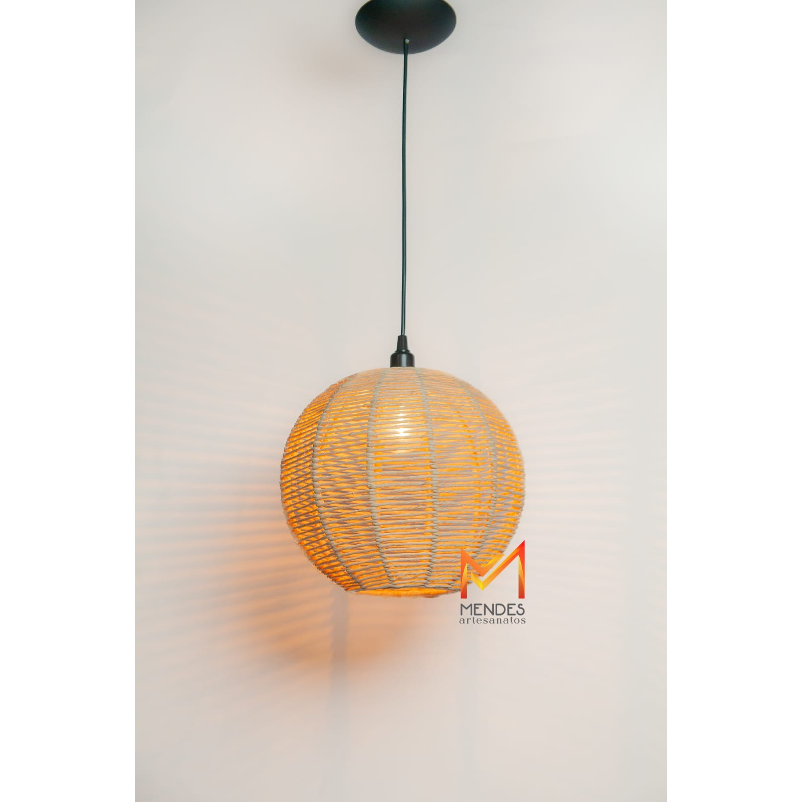 Luminária Lustre Pendente Globo 30cm C/FIAÇAO