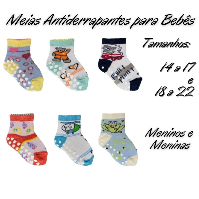 Conjunto de meias de Halloween para bebês meninos e meninas com desenho de  desenho fino, respirável, meias antiderrapantes para bebês, unissex, 3  peças, Preto, M