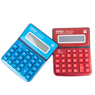 Calculadora de Mesa 8 Dígitos Grande com Painel de Metal, para Estudante e Escritório Azul Vermelho em Oferta na Shopee