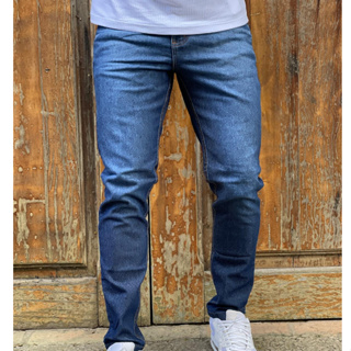 Calça Jeans Masculina Premium Skinny Azul Marinho Tendência Básica Casual