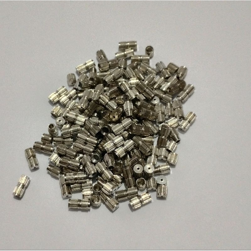 fecho rosca para Bijuteria - artesanato - prata - 8mm 50 peças