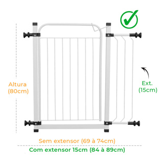 PORTÃO PORTA DE SEGURANÇA CLUB PET COM PROLONGADOR - AgroPet Aeroporto