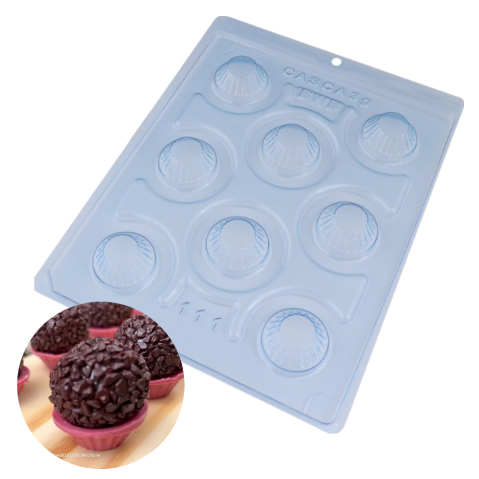Forma para Chocolate Doces Finos FORMINHA PARA BRIGADEIRO Cod. 111 Tradicional com Silicone (3 partes) - BWB