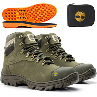 Bota Caterpillar Original Masculina palmilha a Gel Couro Legitimo Verde  Impermeável Confortável.