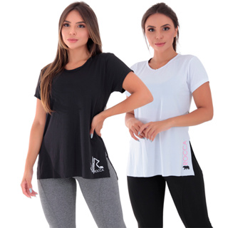 Kit 2 Blusa Academia Feminina Fitness Camiseta Treino Dry Fit