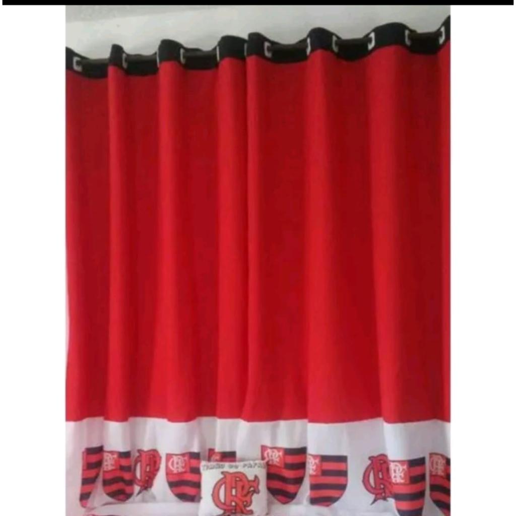 Cortina para Decoração de Janela Quarto Tema Flamengo 2x1.40 | Shopee ...