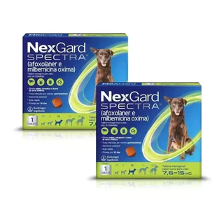 Kit 2x Antiparasitário Nexgard Spectra M Para Cães de 7,6 a 15kg - 1 Comprimido
