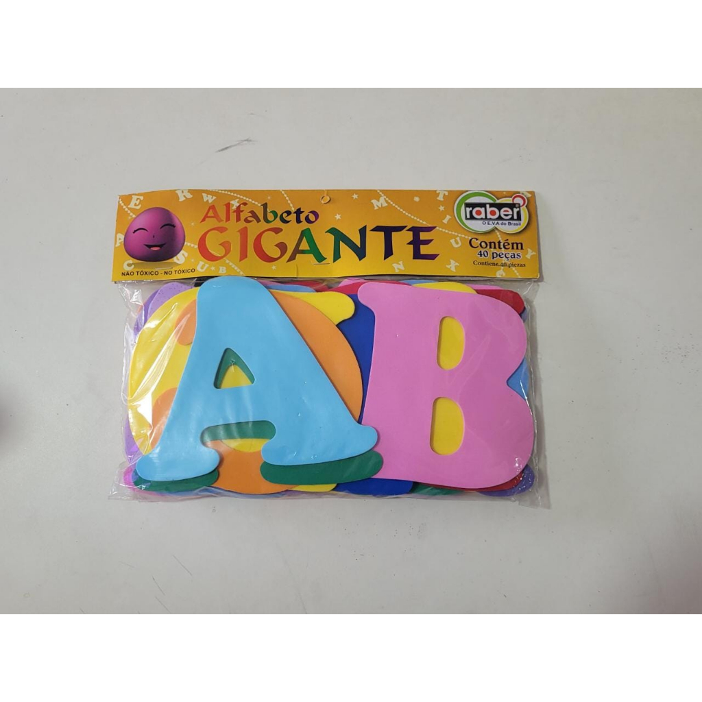 Alfabeto Gigante EVA 16cm 40 peças Colorido Alfabetização | Shopee Brasil