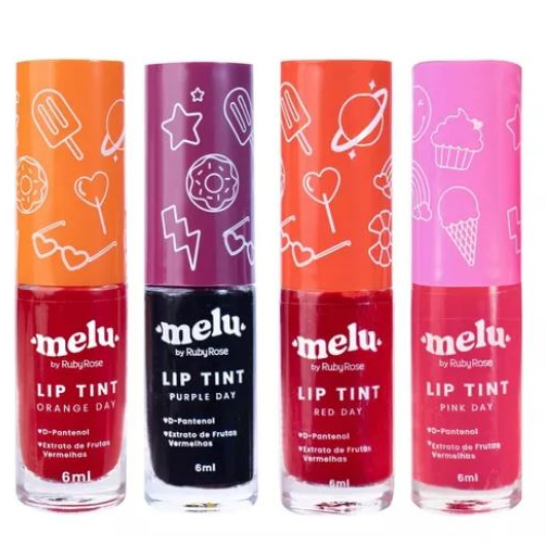 Lip Tint Em Gel 4 Cores Day Linha Melu By Ruby Rose 6ml Shopee Brasil