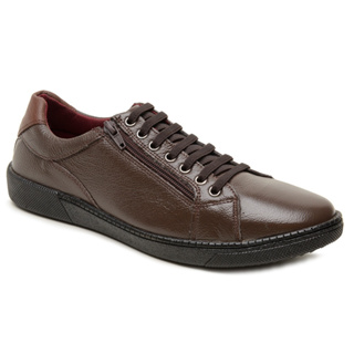 Tênis Casual Masculino De Couro Legitimo Comfort Shoes - 4050 Preto