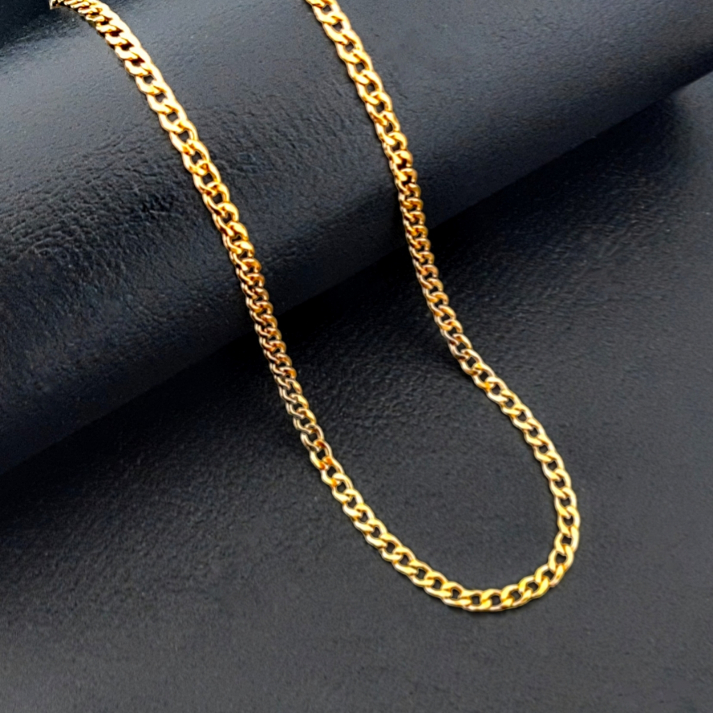 Corrente Cordão Masculino Grumet 1x1 2mm De Aço Inoxidável