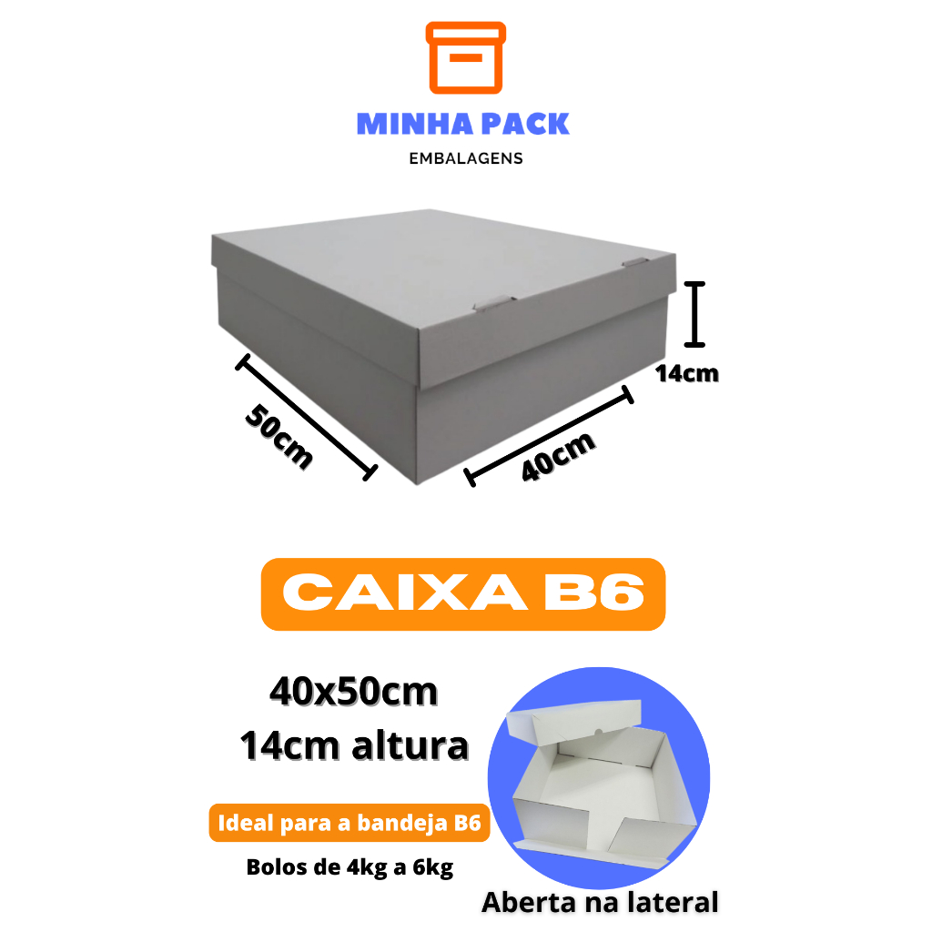 Pacote com 10 Caixas Papelão B6 40x50x14cm Embalagem para Bo
