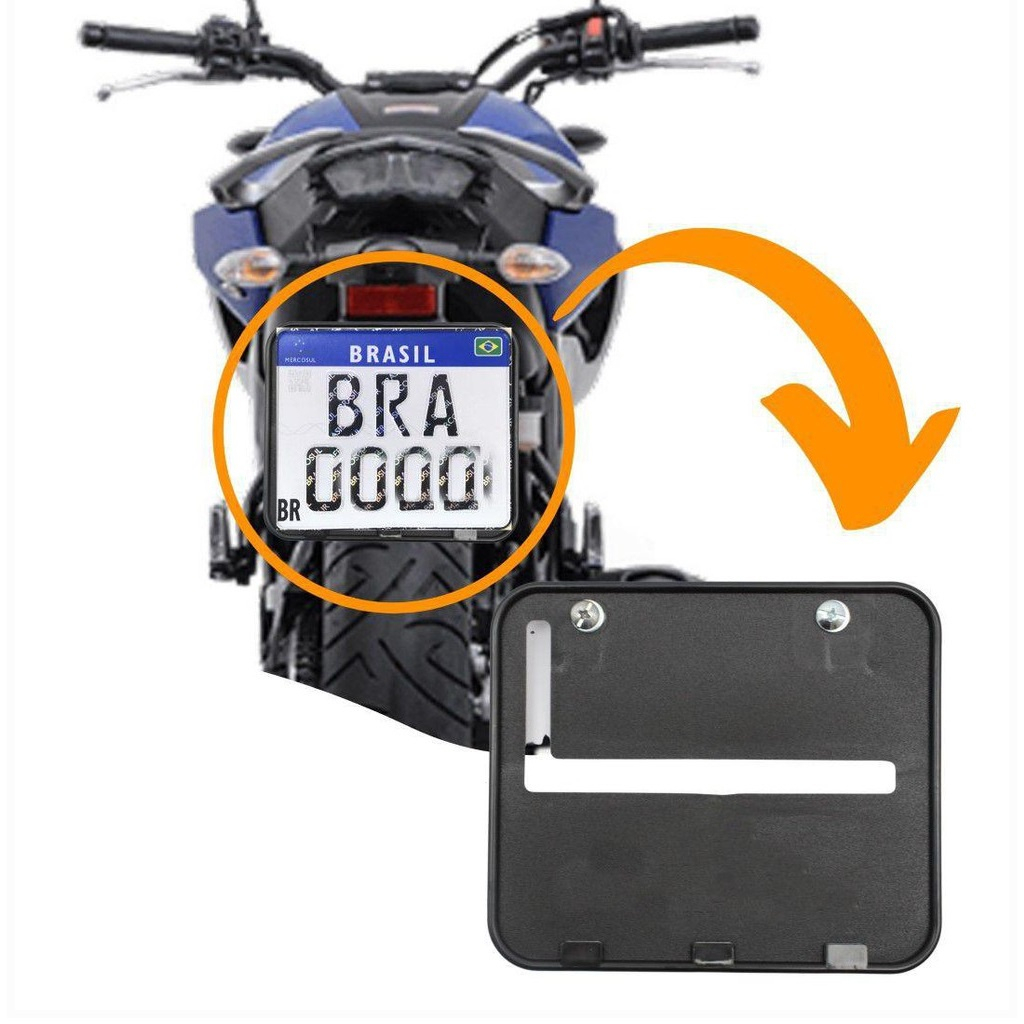 Moldura Suporte Porta Placa Moto Nova MERCOSUL 20x17cm