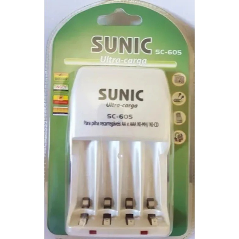 Carregador de Pilha Sunic Ultra Carga SC-605 | Shopee Brasil