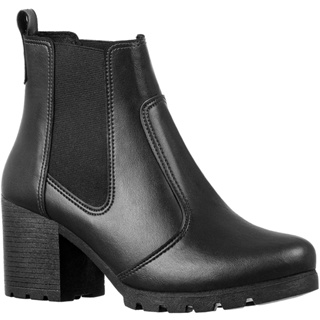 Bota Feminina Chelsea Elástico Salto Médio Macio Confortável