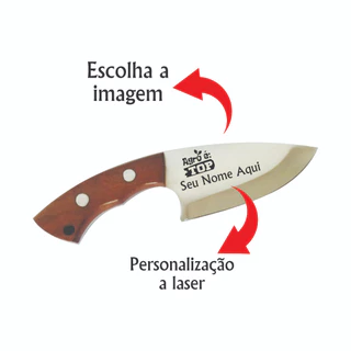 Mini faca Campeira Aço Inox Barretos Gravada seu nome a laser
