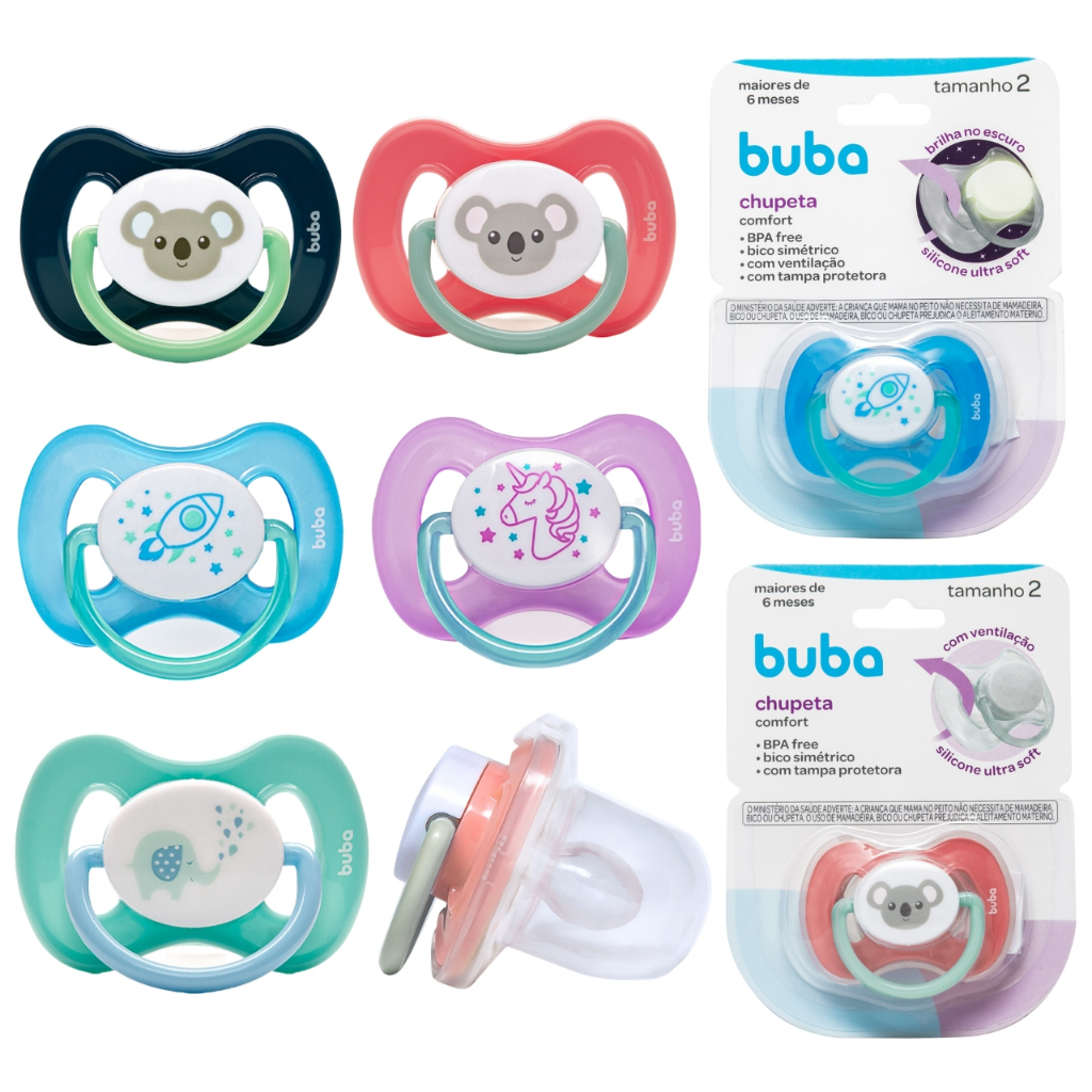 Chupeta Comfort Ultra Soft Buba Tam 2 Azul 6+ meses 12665 - E-Baby