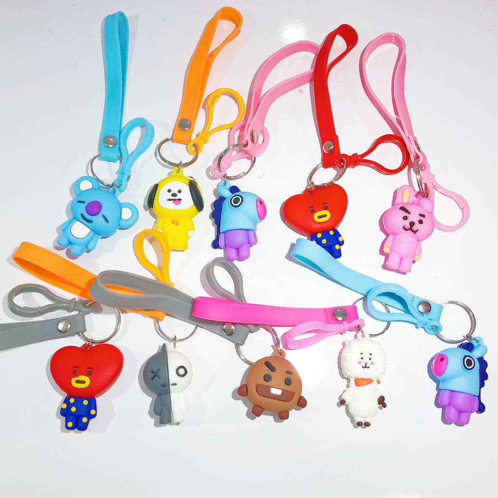 BTS BT21 Chaveiro De Silicone Carro Boneco Fofo