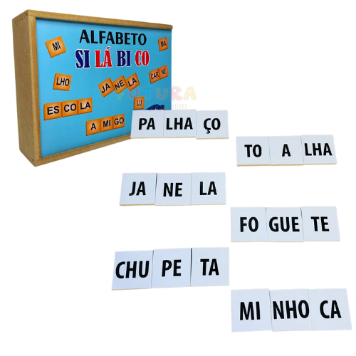 Jogo Educativo Alfabeto Silabico Madeira - Mega Impress