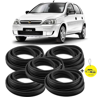 Kit Borrachas de Vedação das Portas e Porta Malas Corsa Celta Prisma 5 Peças
