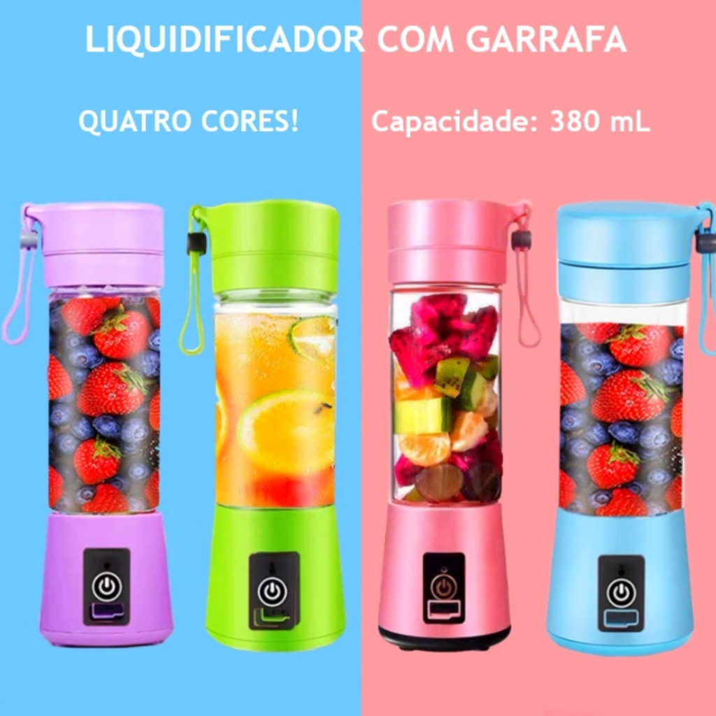 Mini Liquidificador Portátil 6 Lâminas Potente - Power Bank | Shopee Brasil