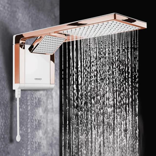 Ducha Acqua Duo Ultra Lorenzetti Rose Gold com Preto ou Rose Gold com Branco 127V ou 220V Original