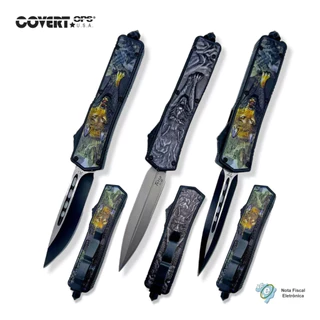 Canivete Stiletto Titanium Tático - Rainbow Blade Ou Gold