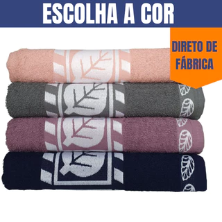 Toalha de banho grande felpuda macia bordada masculino feminino algodão 1,35x75cm -direto fábrica