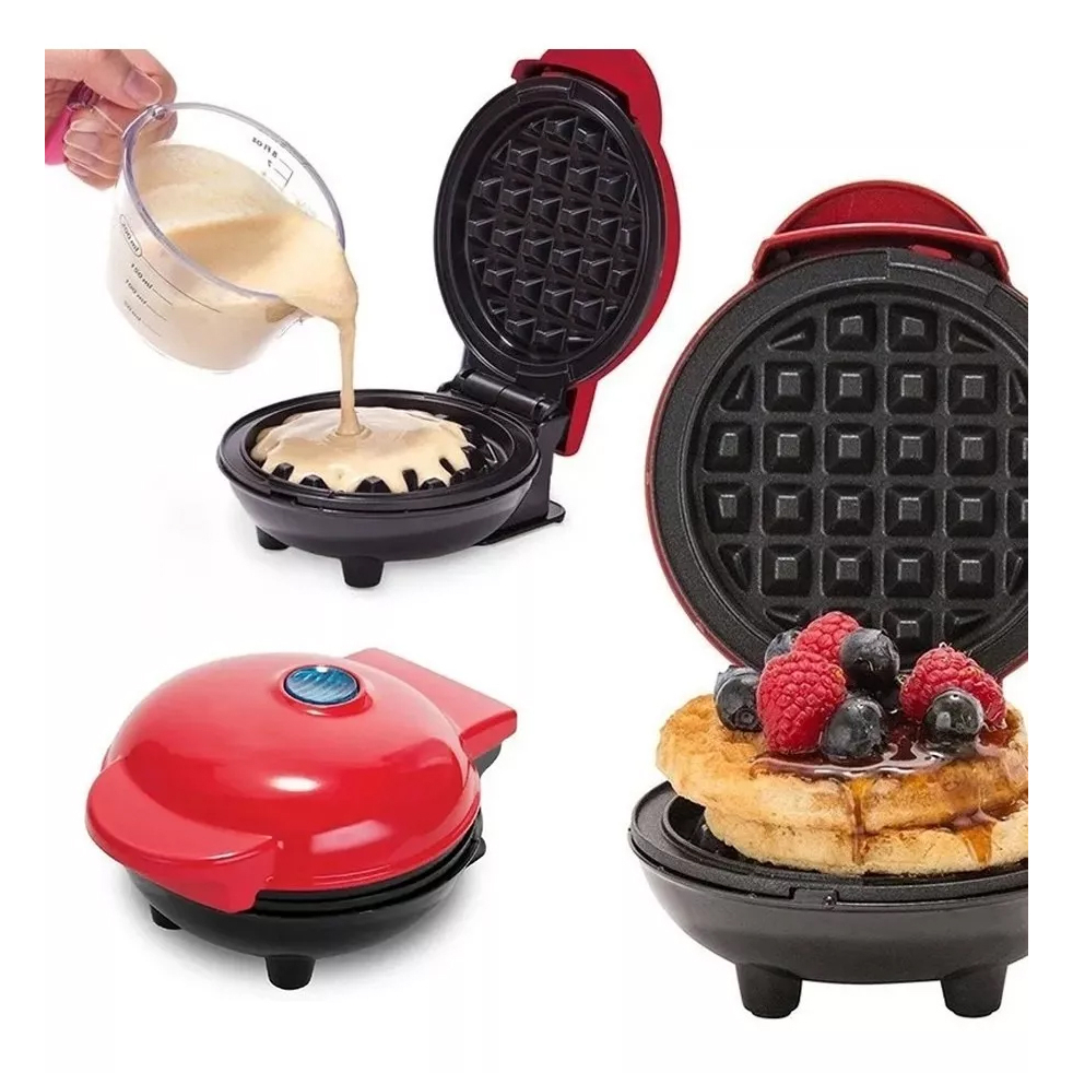Mini Máquina De Waffles Elétricas Portáteis Antiaderentes 110V Cozimento Doméstica Compacta