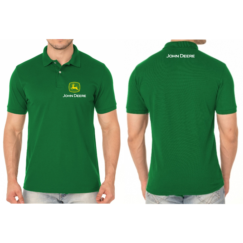 CAMISA POLO MASCULINO MONTADORA JOHN DEERE BORDADO PEITO COSTAS