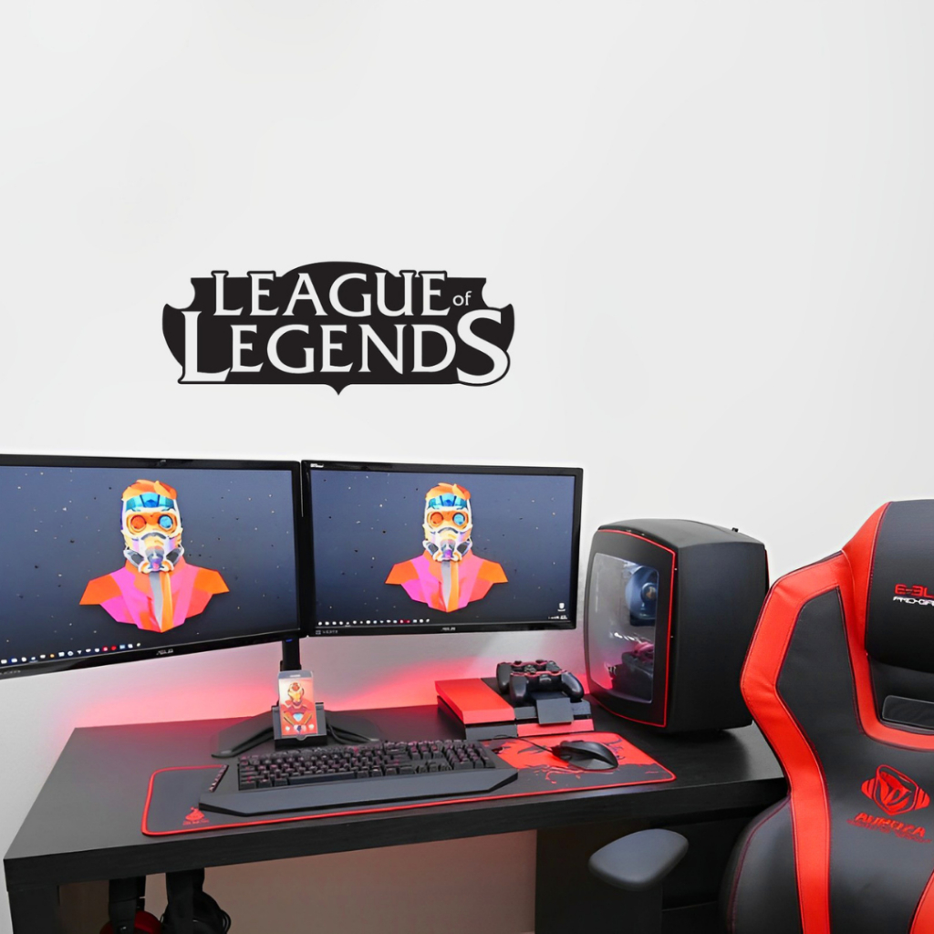 Adesivo De Parede League Of Legends Game Para Setup Gamer Adesivo De