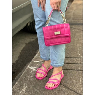 Sandália Feminina Papete Solar + Bolsa De Mão/Transversal