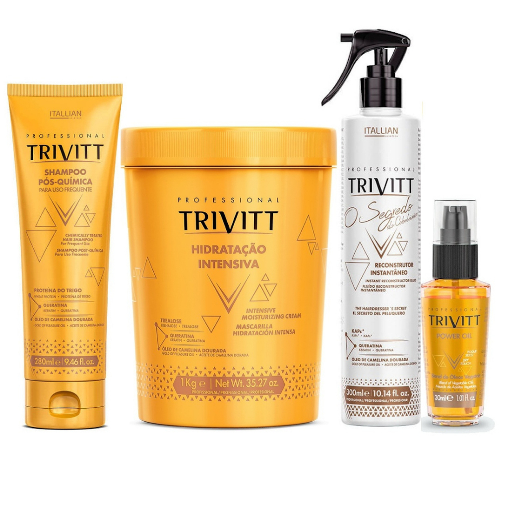 Kit Trivitt Profissional Reparação Capilar Intensiva (4 Itens) | Shopee ...