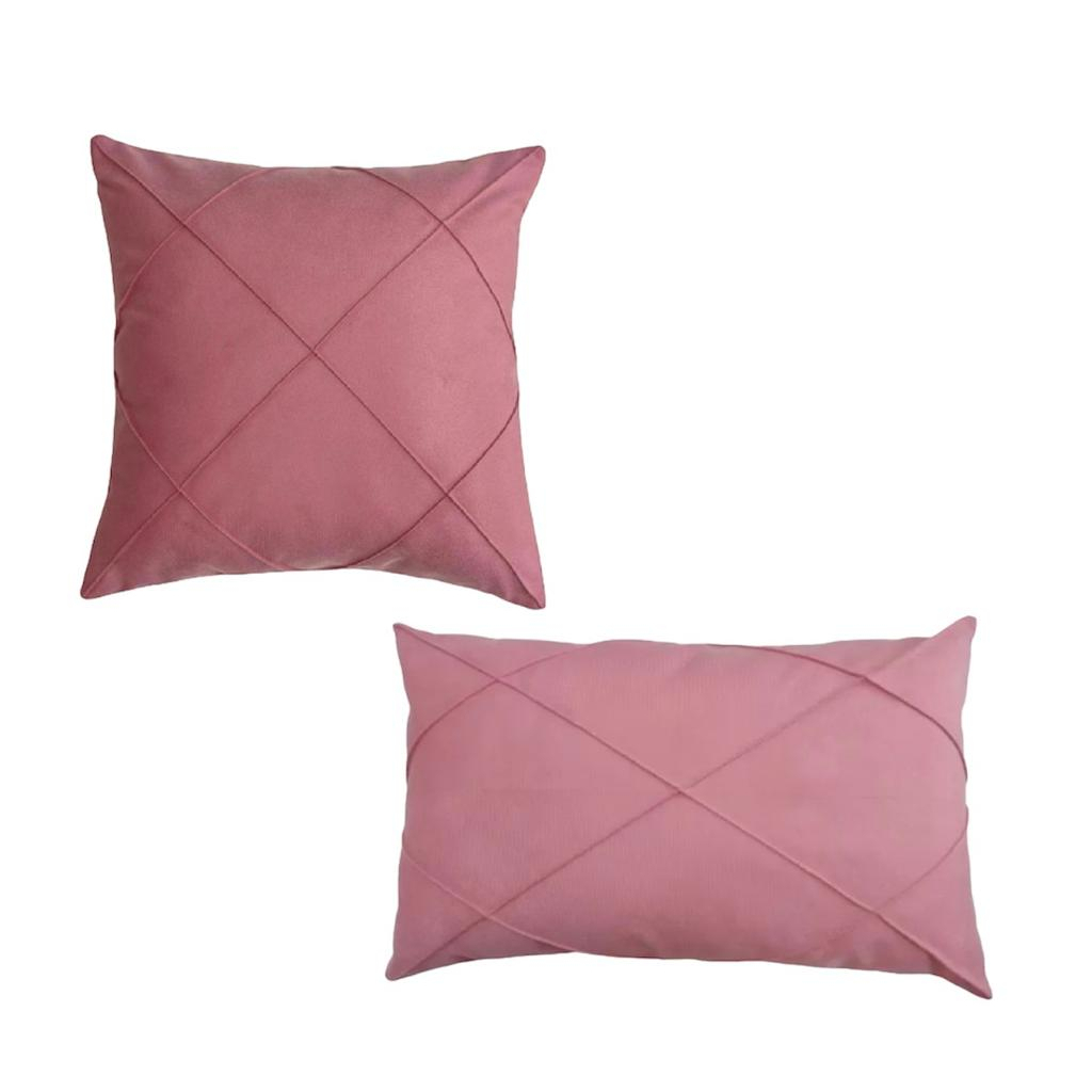 Kit 02 Capas Suede Drapeada 45cmx45cm Baguete 30cmx50cm