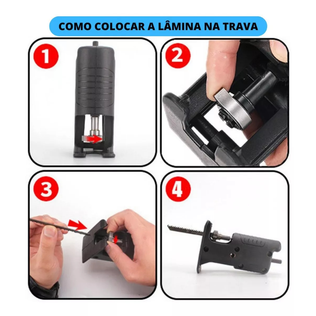 Adaptador Serra Sabre Tico Tico Para Furadeira E Parafusadeira 5 In 1 |  Shopee Brasil