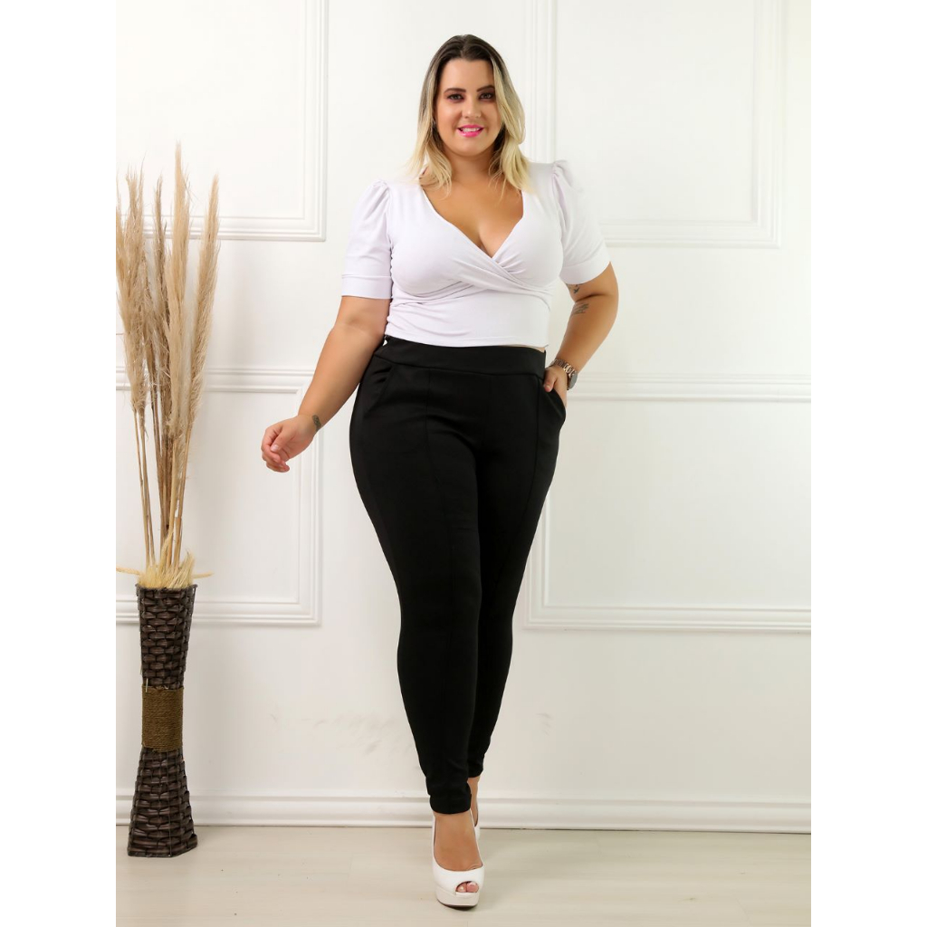 calça leggings feminina plus size neoprene C253