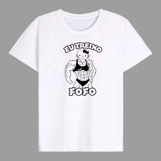 Camiseta Academia Hello Kitty Maromba Eu Treino Fofo Fitness 100% Algodão