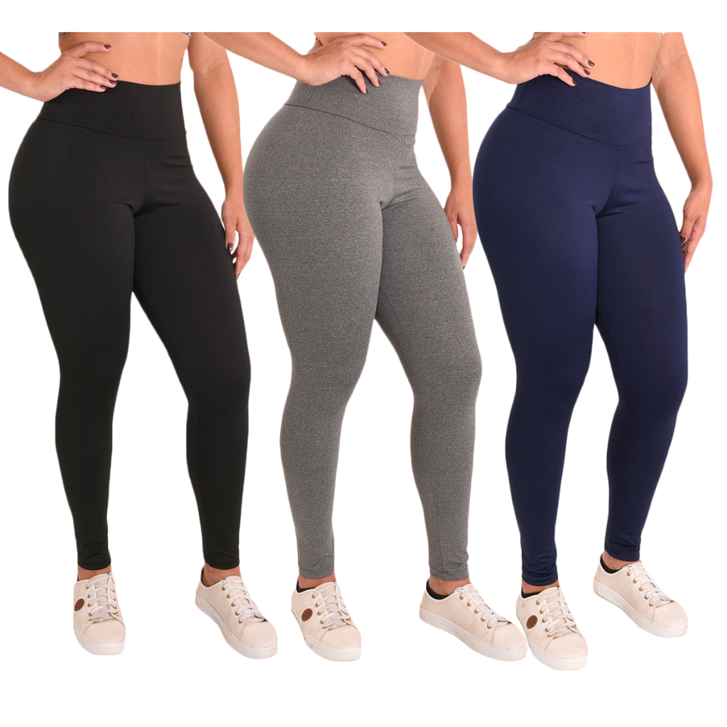 Calça Legging Feminina Cintura Alta Básica Levanta Bumbum