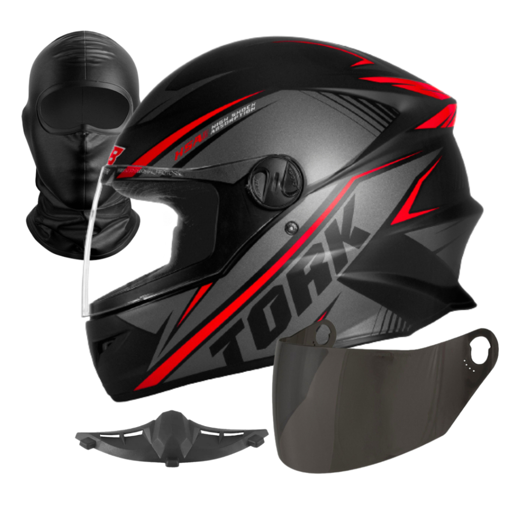 Capacete R8 Fechado Tork Universal Moto Masculino Feminino + Narigueira ...