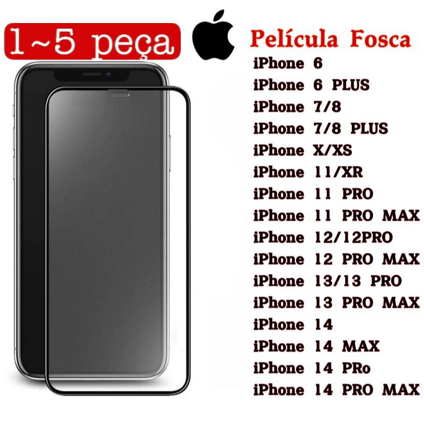 Película Fosca Cerâmica Flexível 9D Hidrogel Todos os modelos iPhone 6 7 8 X XR 11 12 13 14 PROMAX