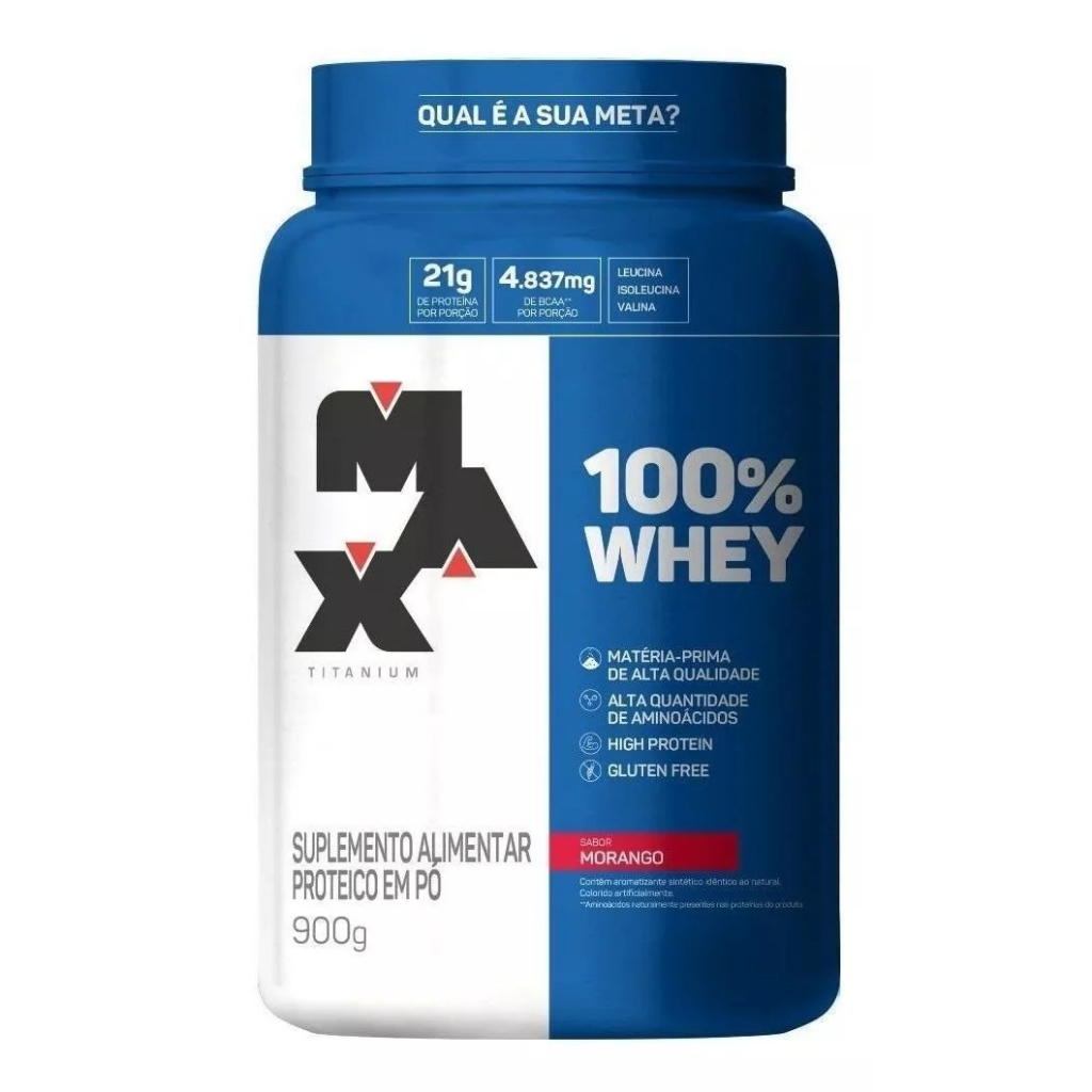 100% Whey Protein Concentrado 900g - Max Titanium (POTE)